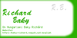richard baky business card